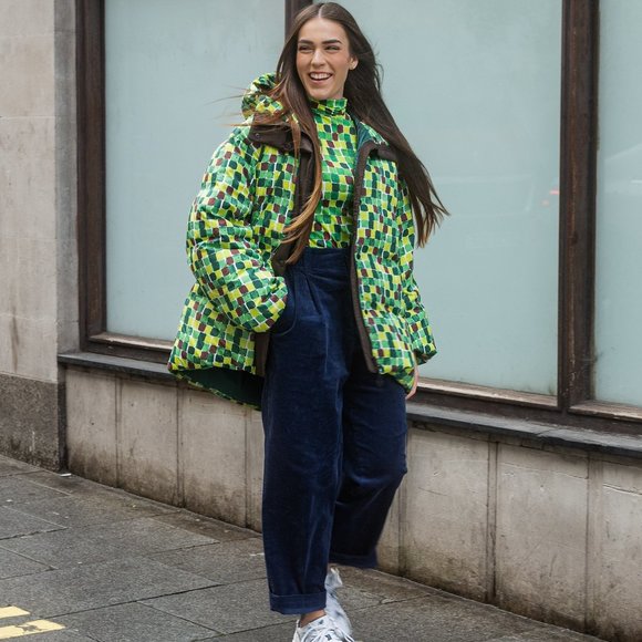 UNIQLO Down Oversized Hooded Coat (Printed, MARNI) XL new with tag nwt green - Picture 9 of 13